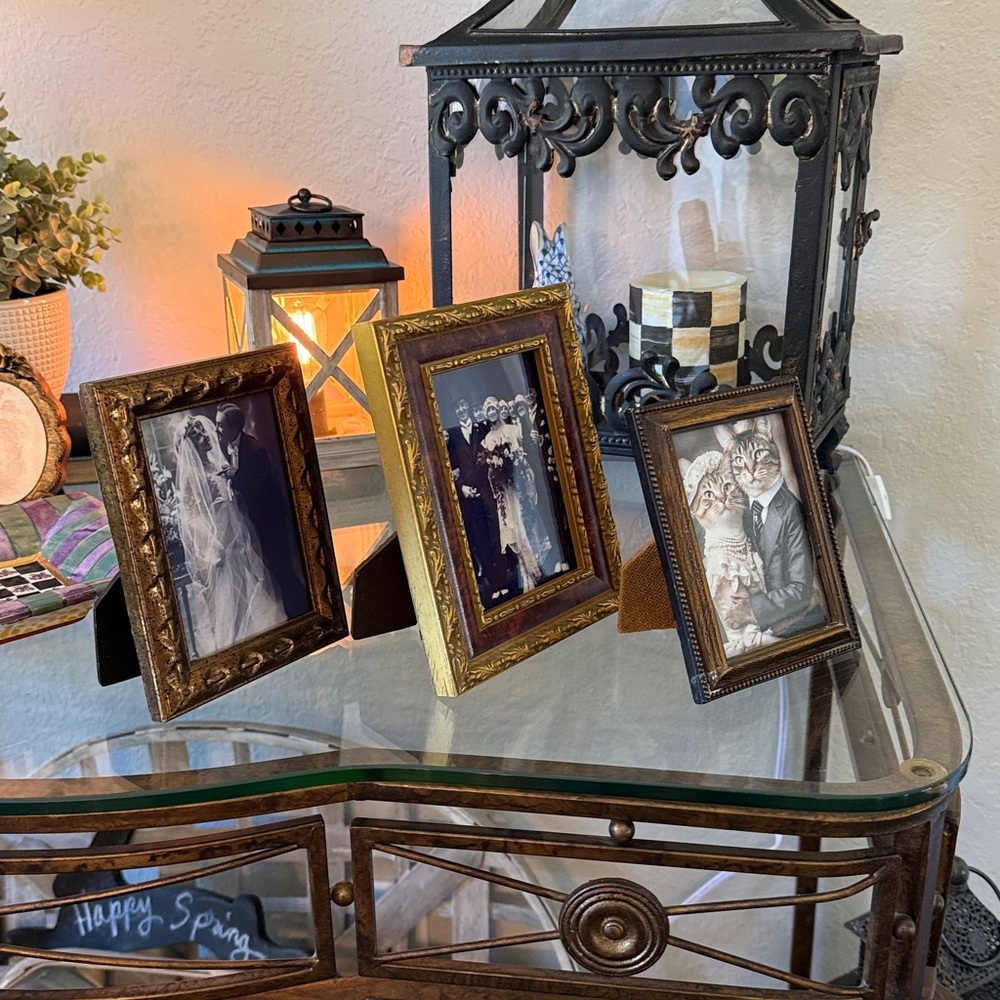 Vintage Gold and Bronze Ornate Picture Frame Set - Three Decorative Frames - Picture 16 of 16